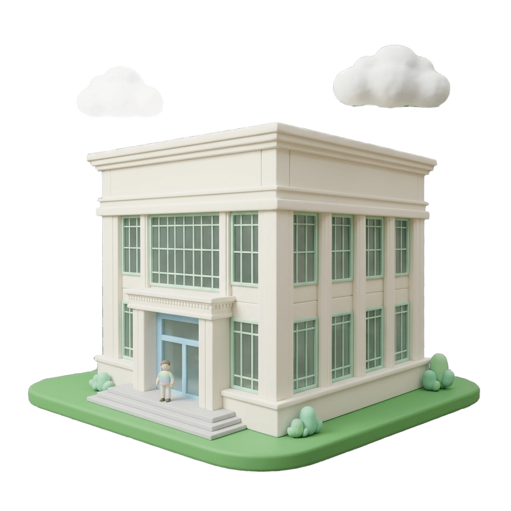 Bank building illustration